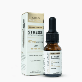 Stress Relief Tincture – Full-Spectrum Hemp Extract with CBD, CBN & CBG - Fast-Acting Natural Calm & Relaxation (Strength: Medium, size: 15 ML)